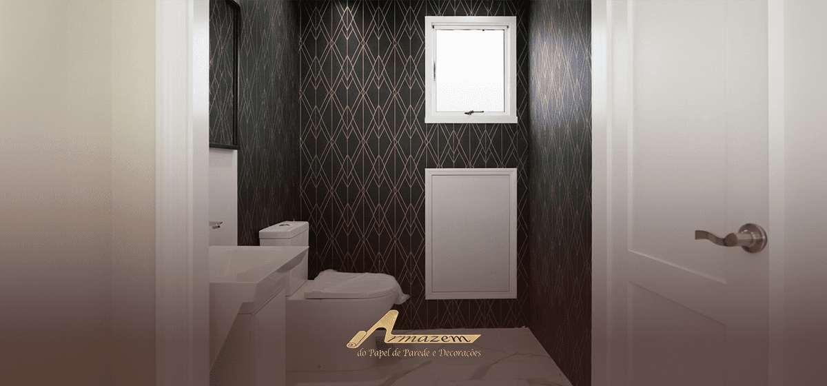 Papel de parede no lavabo