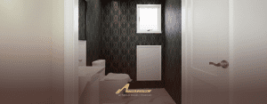 Papel de parede no lavabo