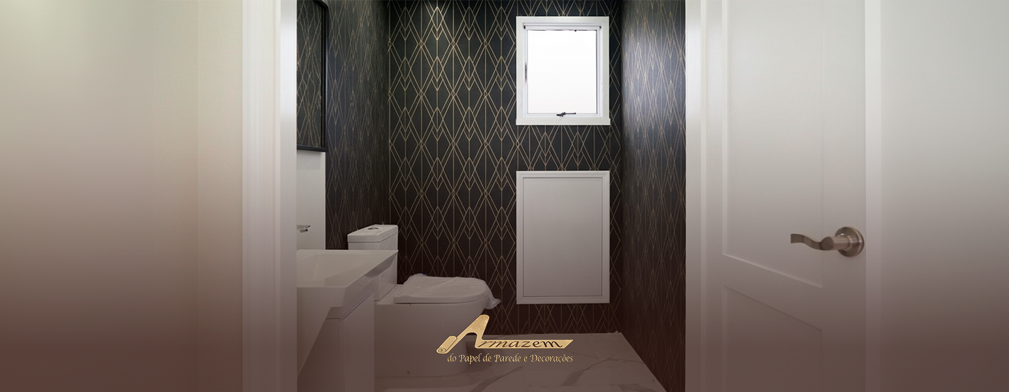 Papel de parede no lavabo