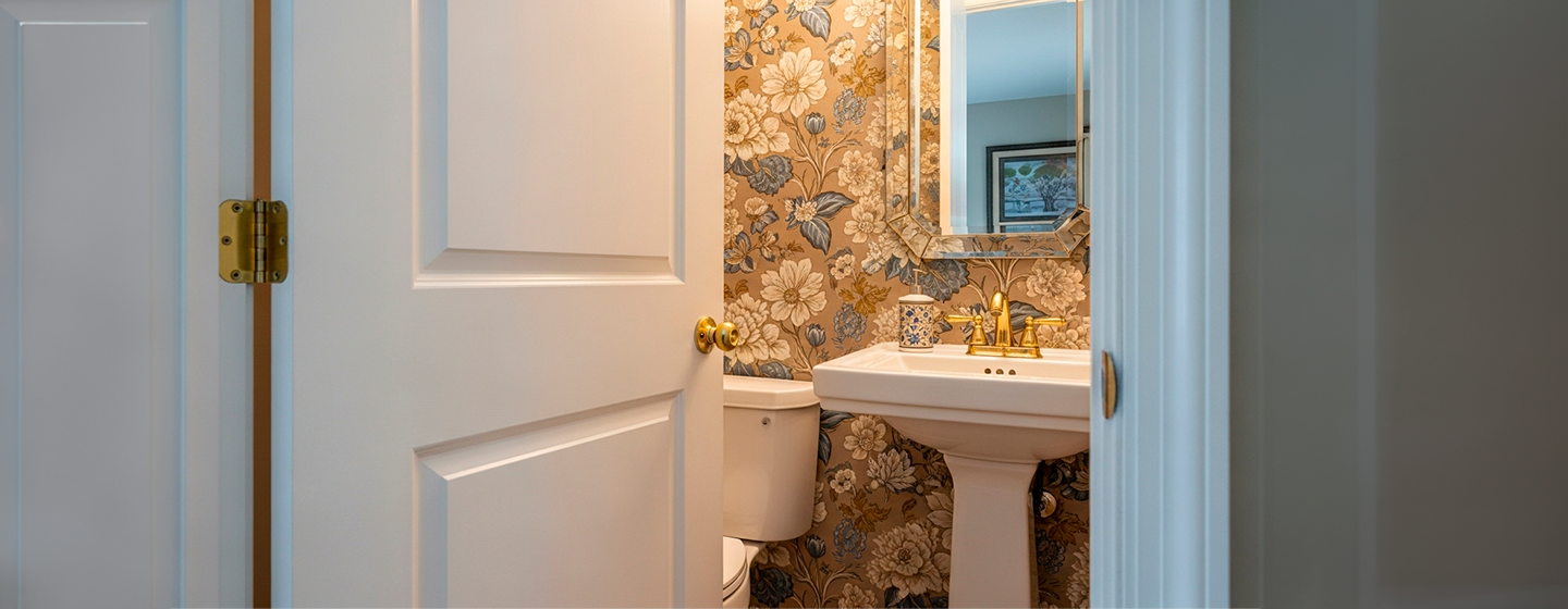 Papel de parede no lavabo