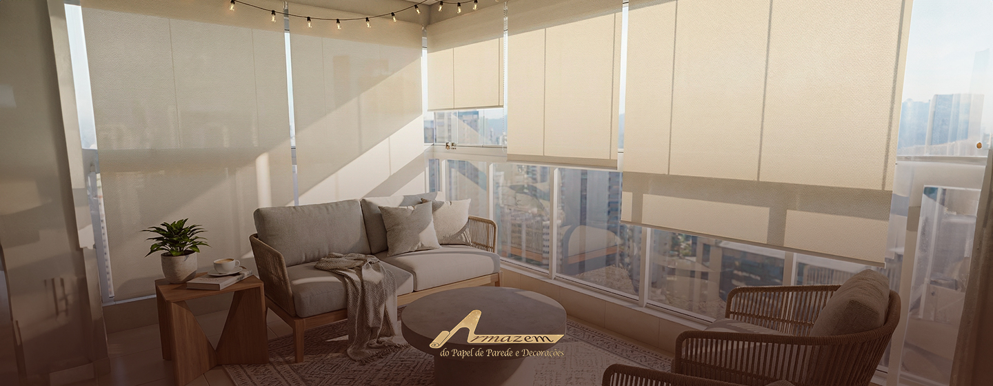 Modelos de cortinas e persianas para sacada
